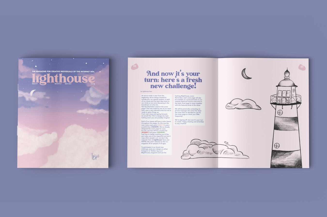 mock-up of the magazine