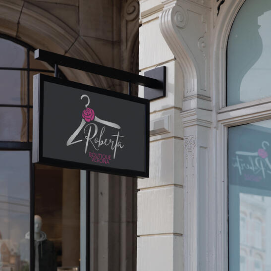 clothing store β logo on display window